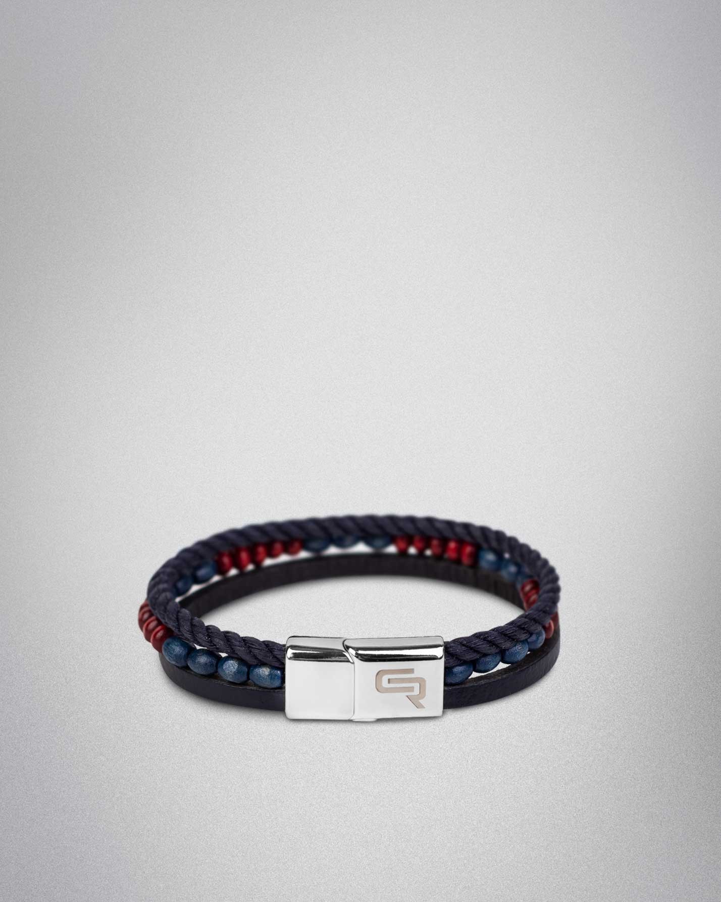 دستبند مردانه چرمی کروم-3