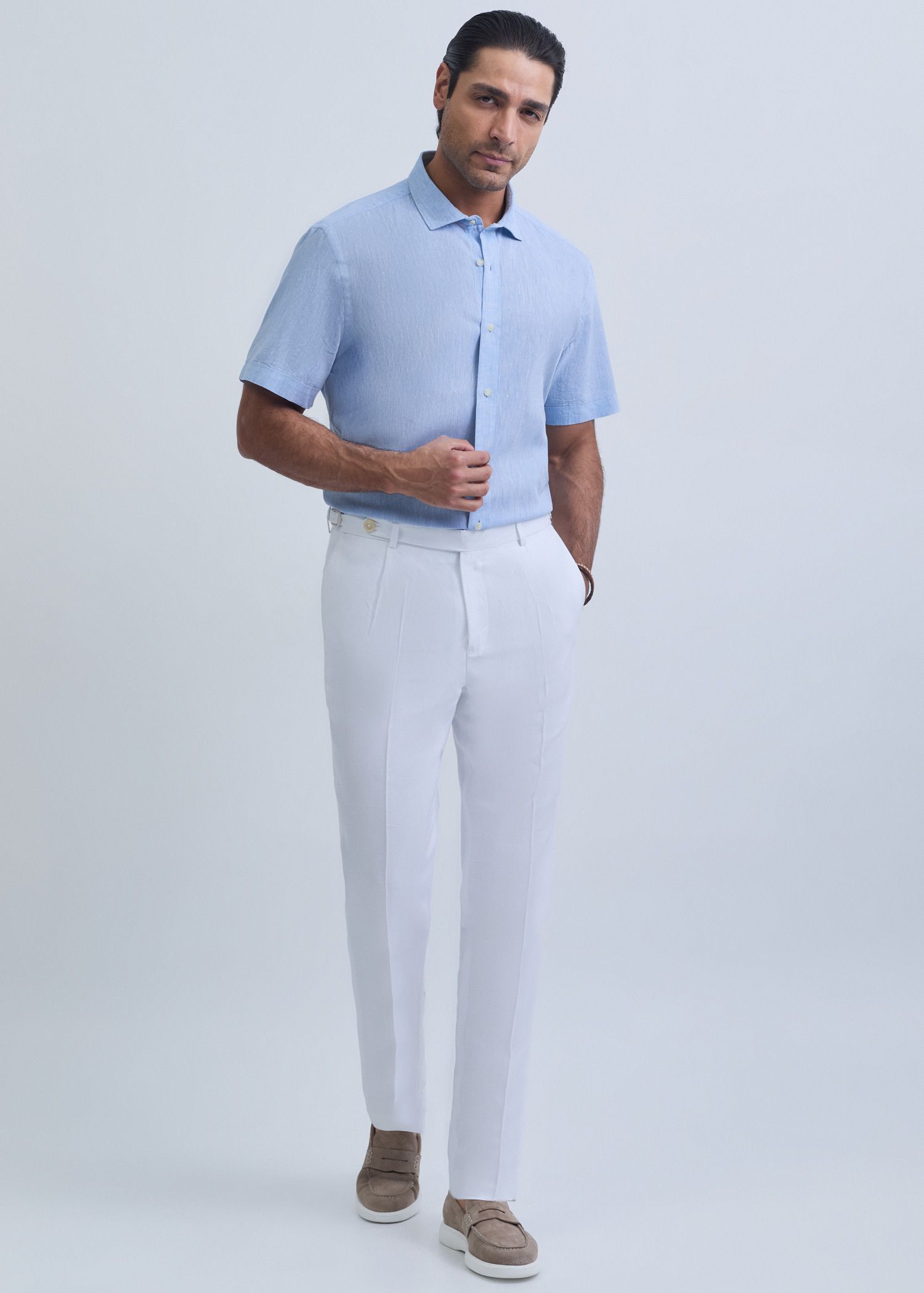 شلوار سگک دار لینن 2512507