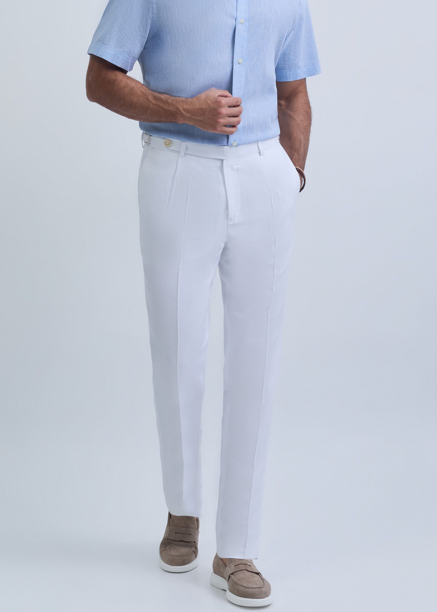 شلوار سگک دار لینن 2512507