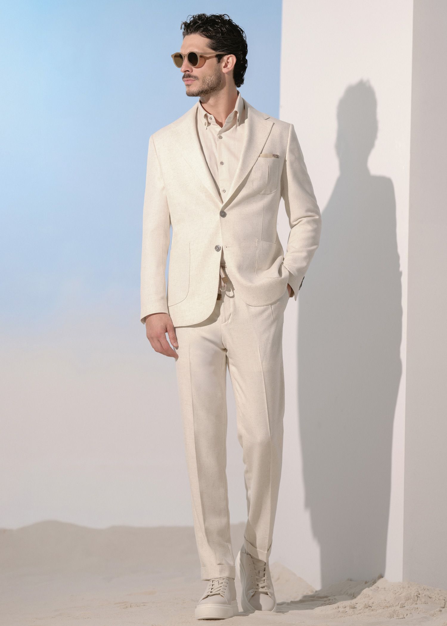 شلوار کمربند دار لینن 2512553