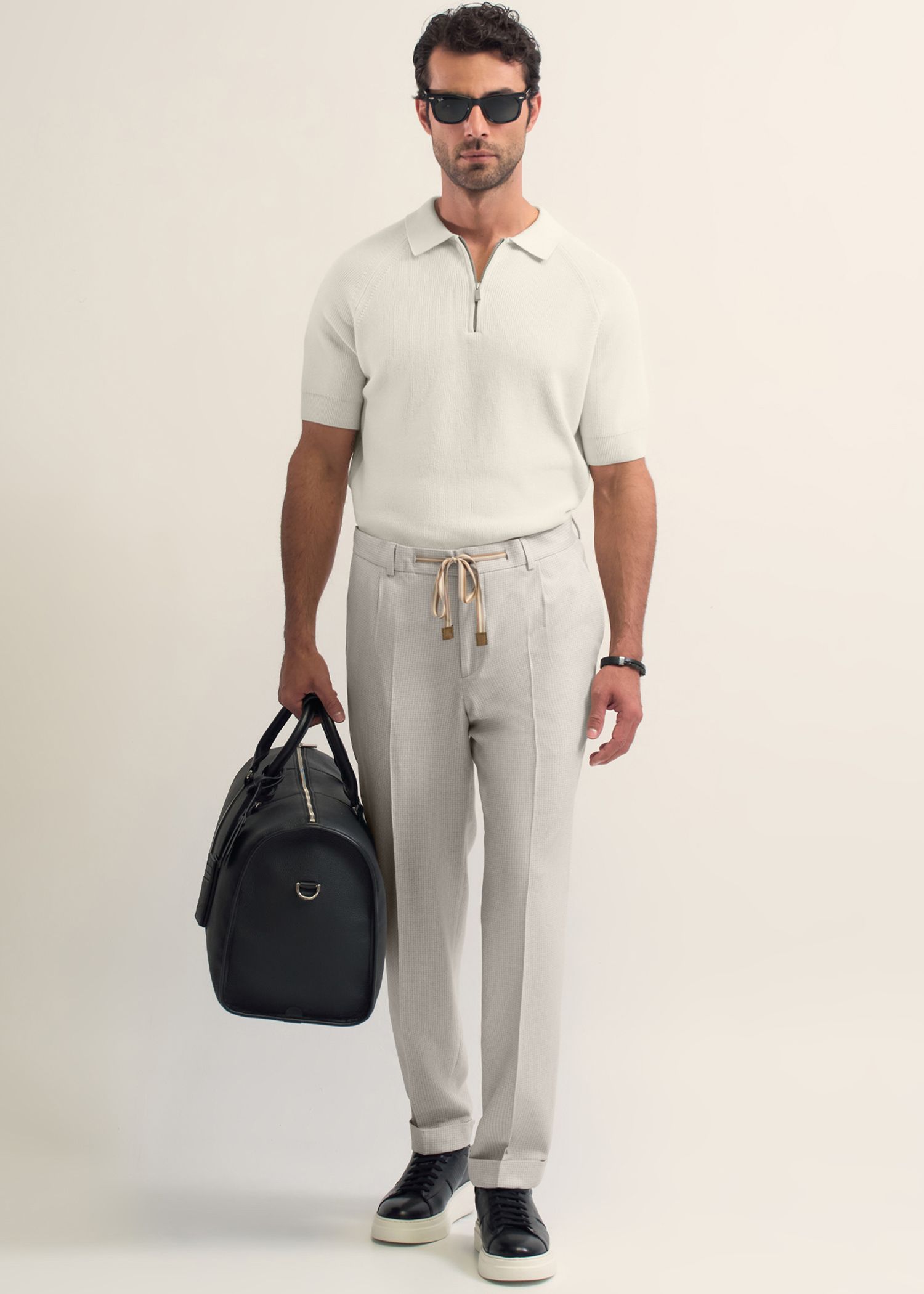 شلوار کمربند دار لینن 2512553