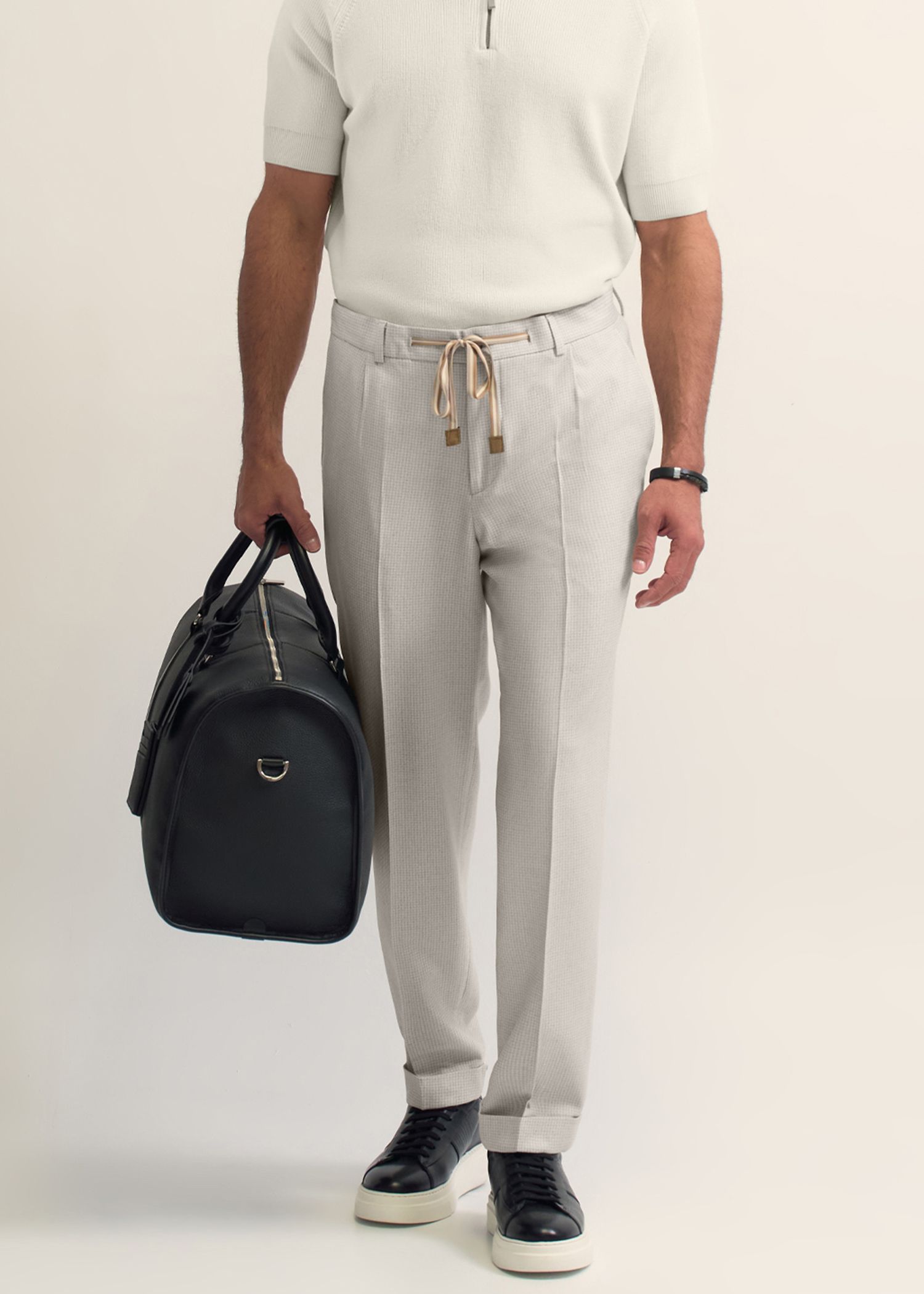 شلوار کمربند دار لینن 2512553