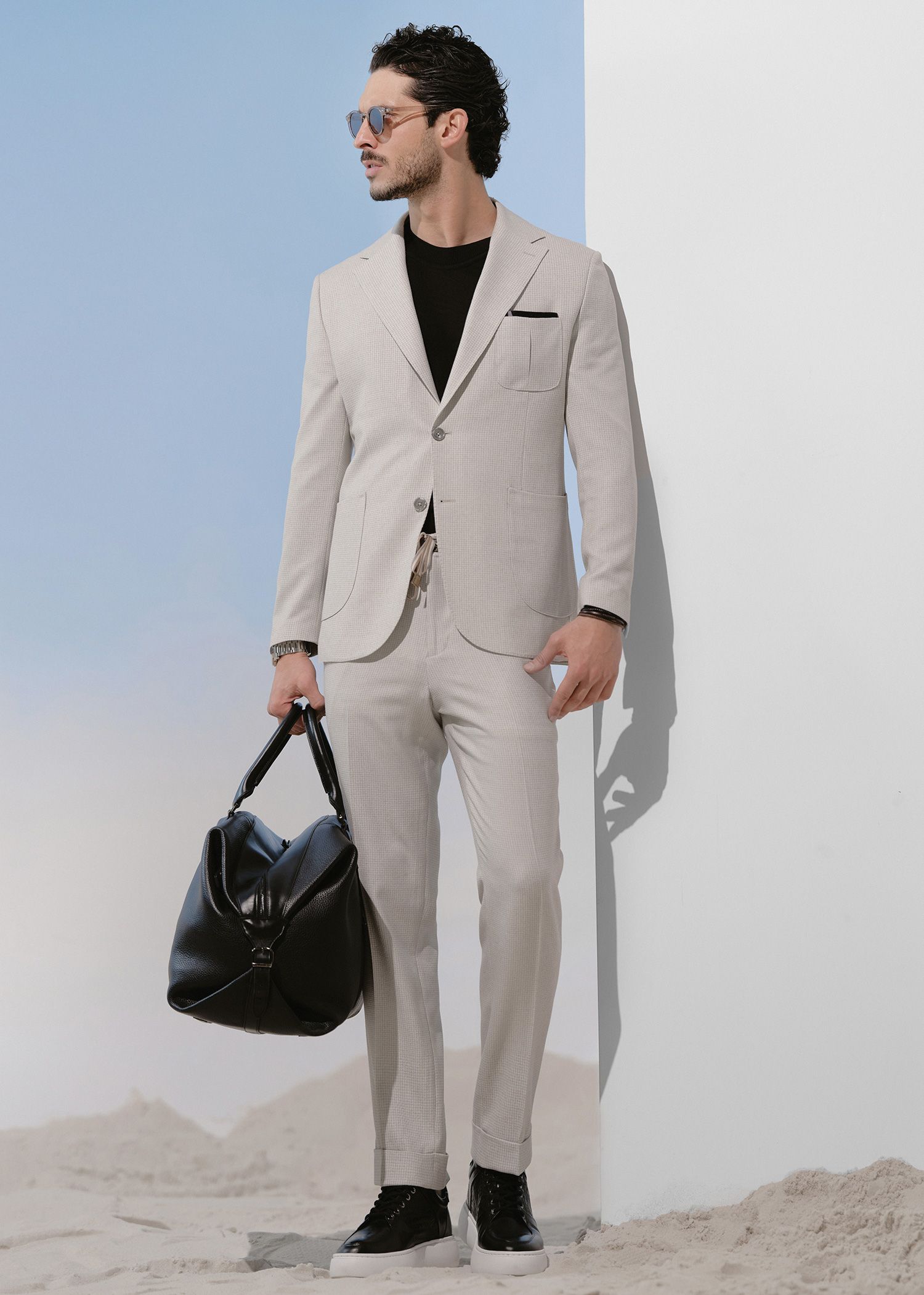 شلوار کمربند دار لینن 2512553