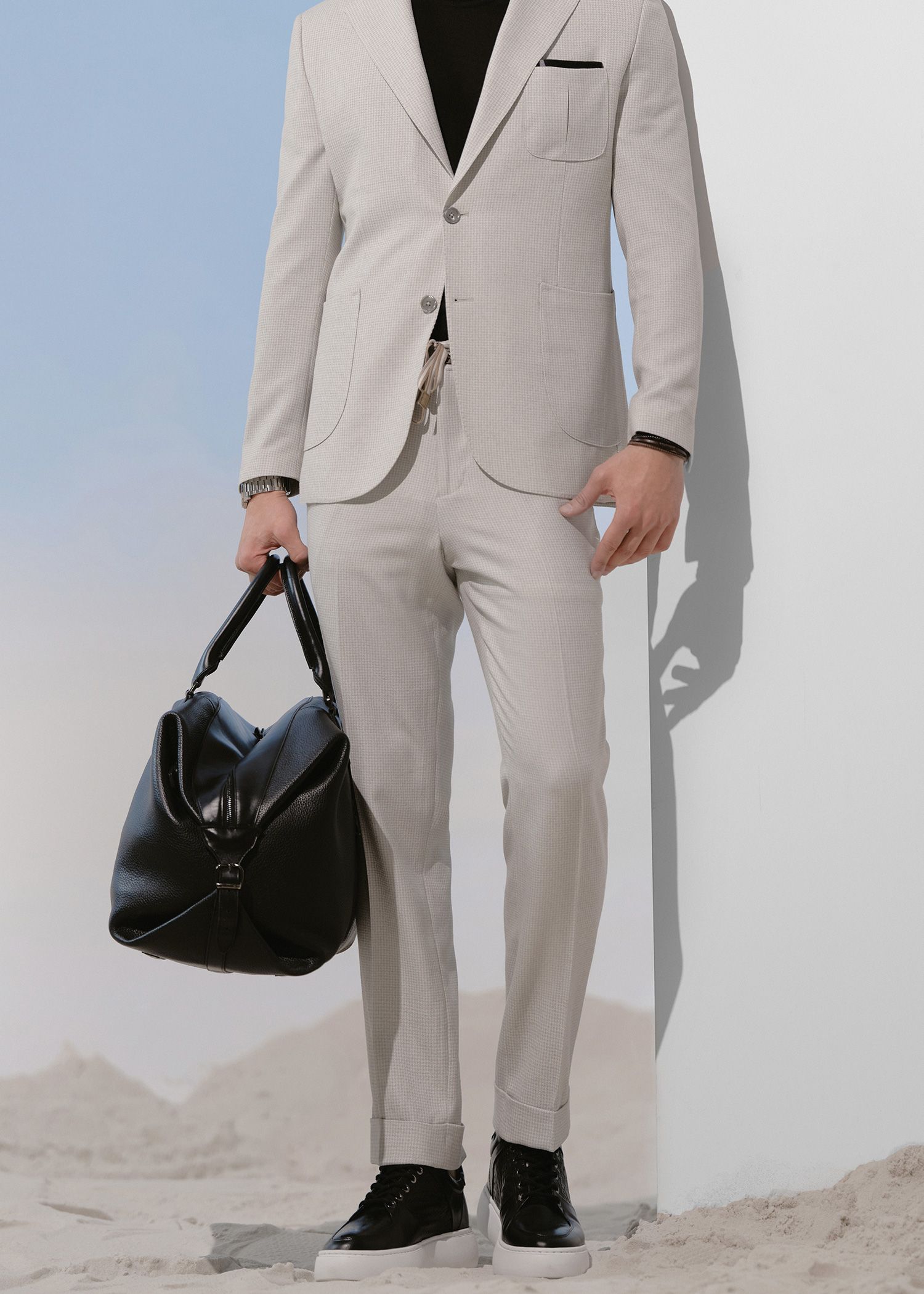 شلوار کمربند دار لینن 2512553