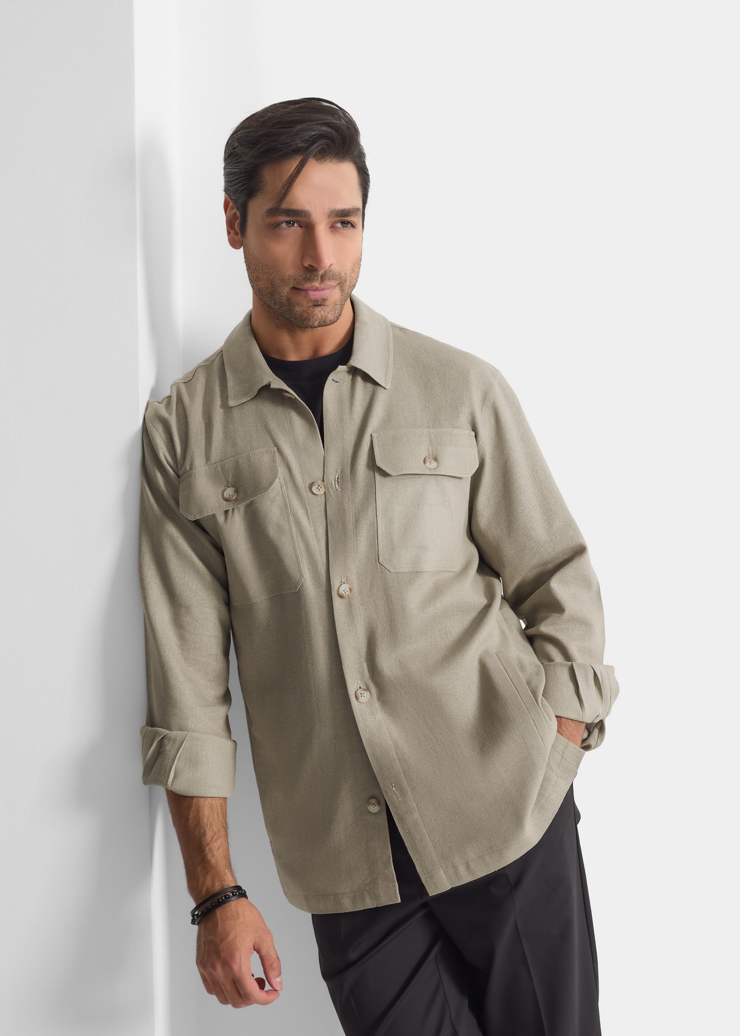 شکت دو جیب لینن 2413905