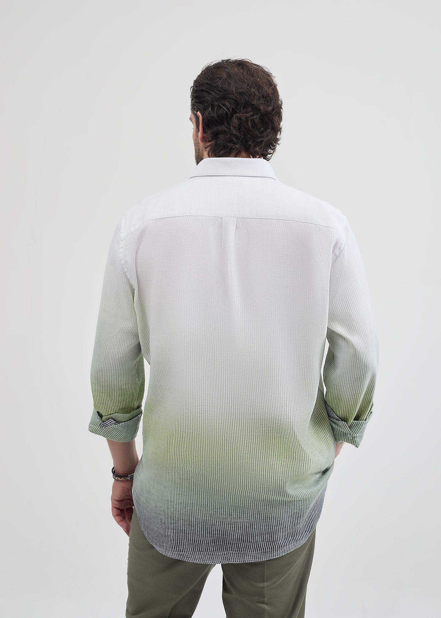 پیراهن لینن طرح دار 2420102