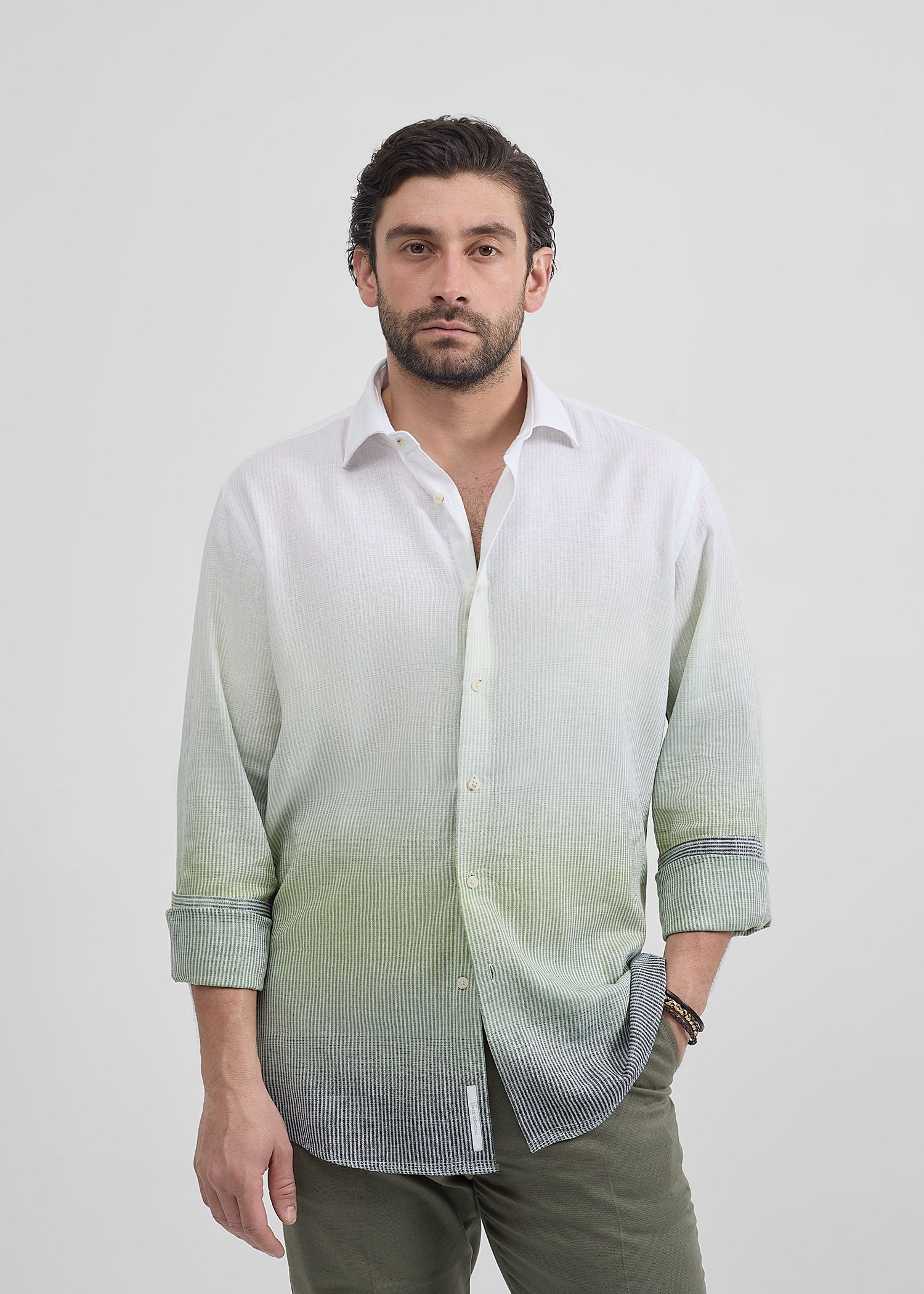 پیراهن لینن طرح دار 2420102