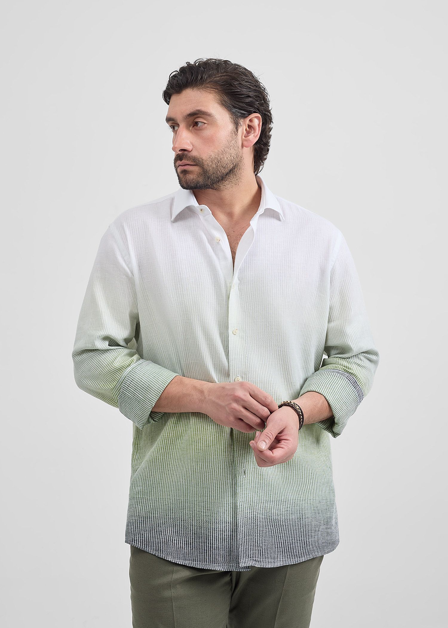 پیراهن لینن طرح دار 2420102