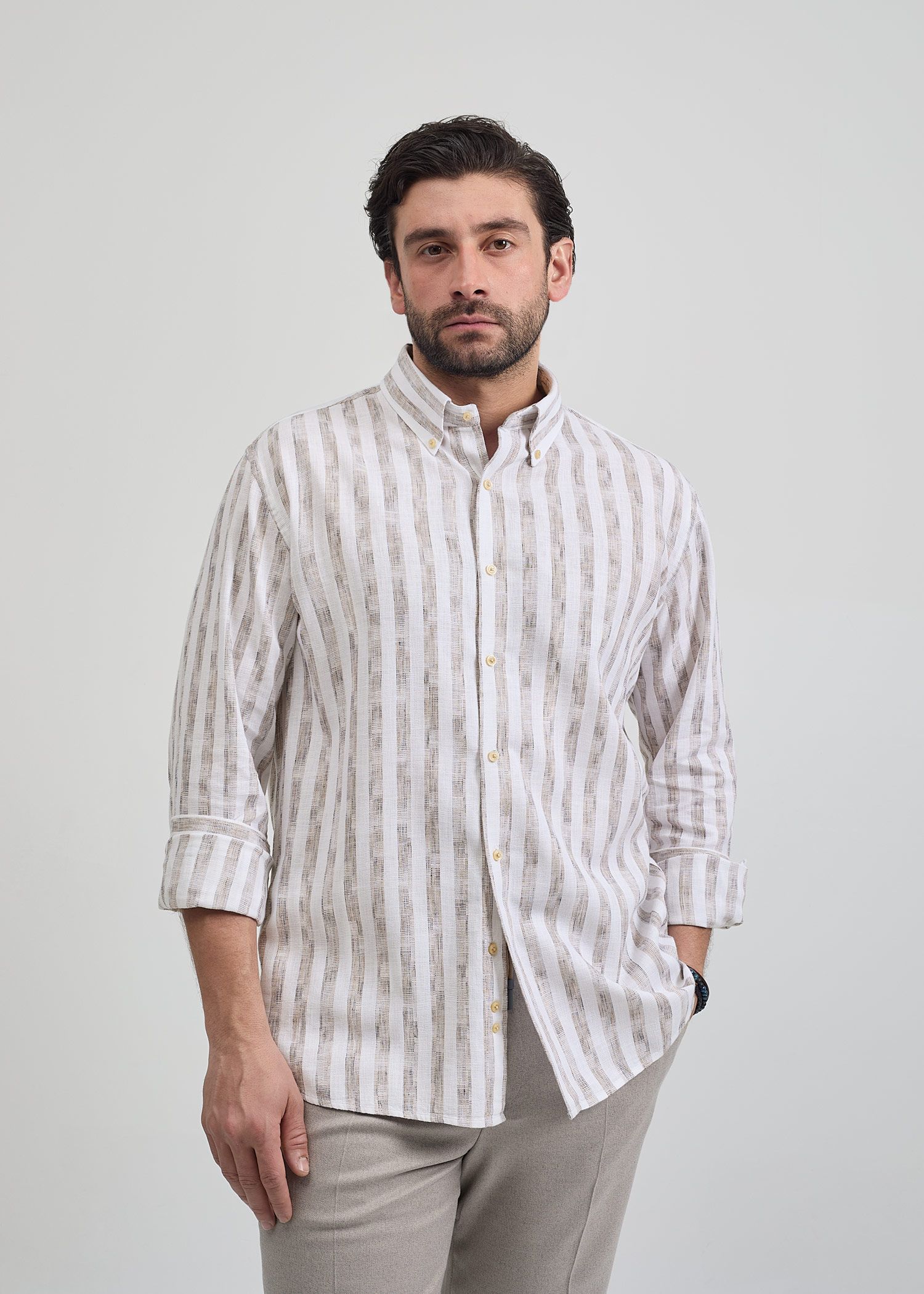 پیراهن راه راه لینن 2510102