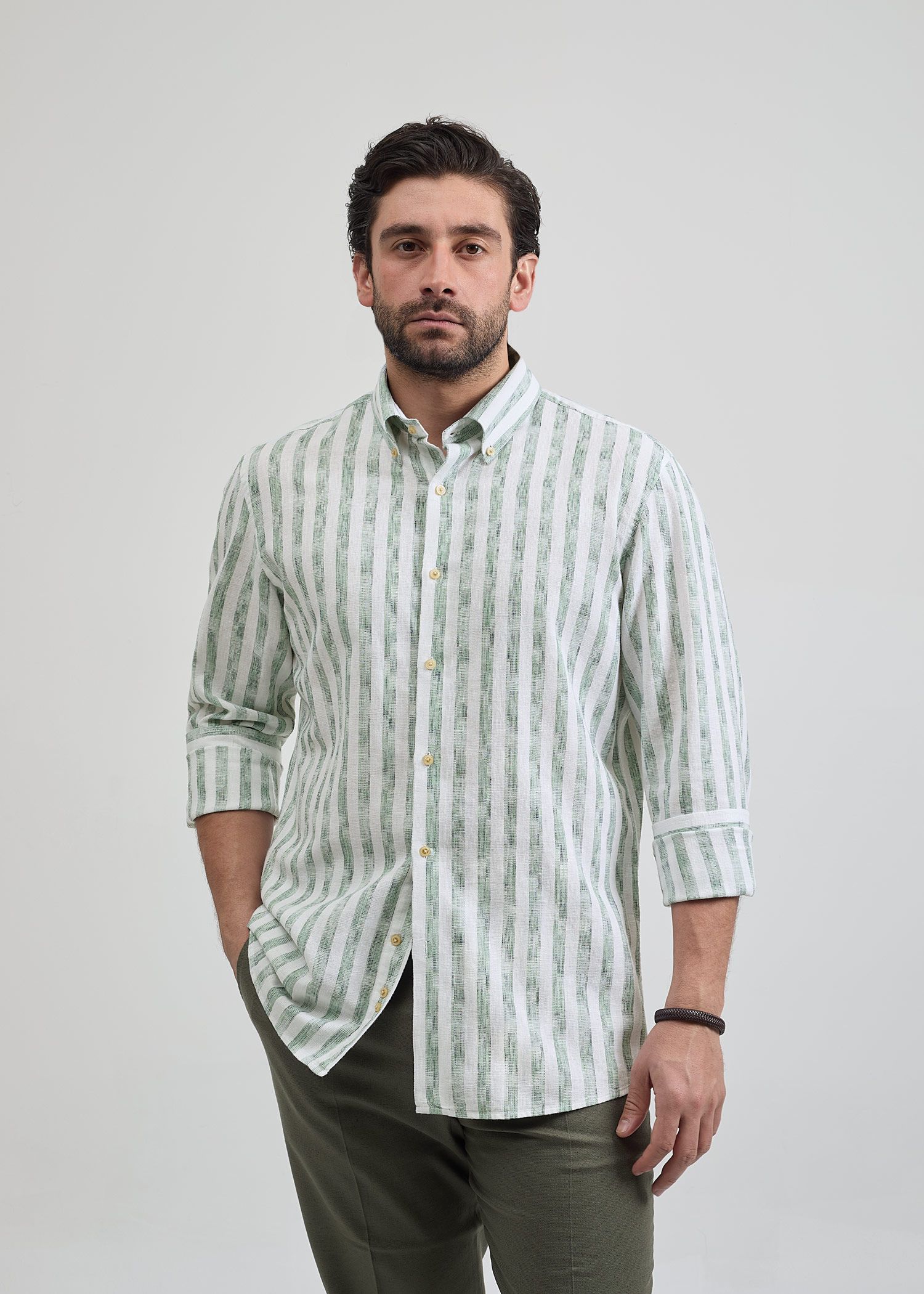 پیراهن راه راه لینن 2510102