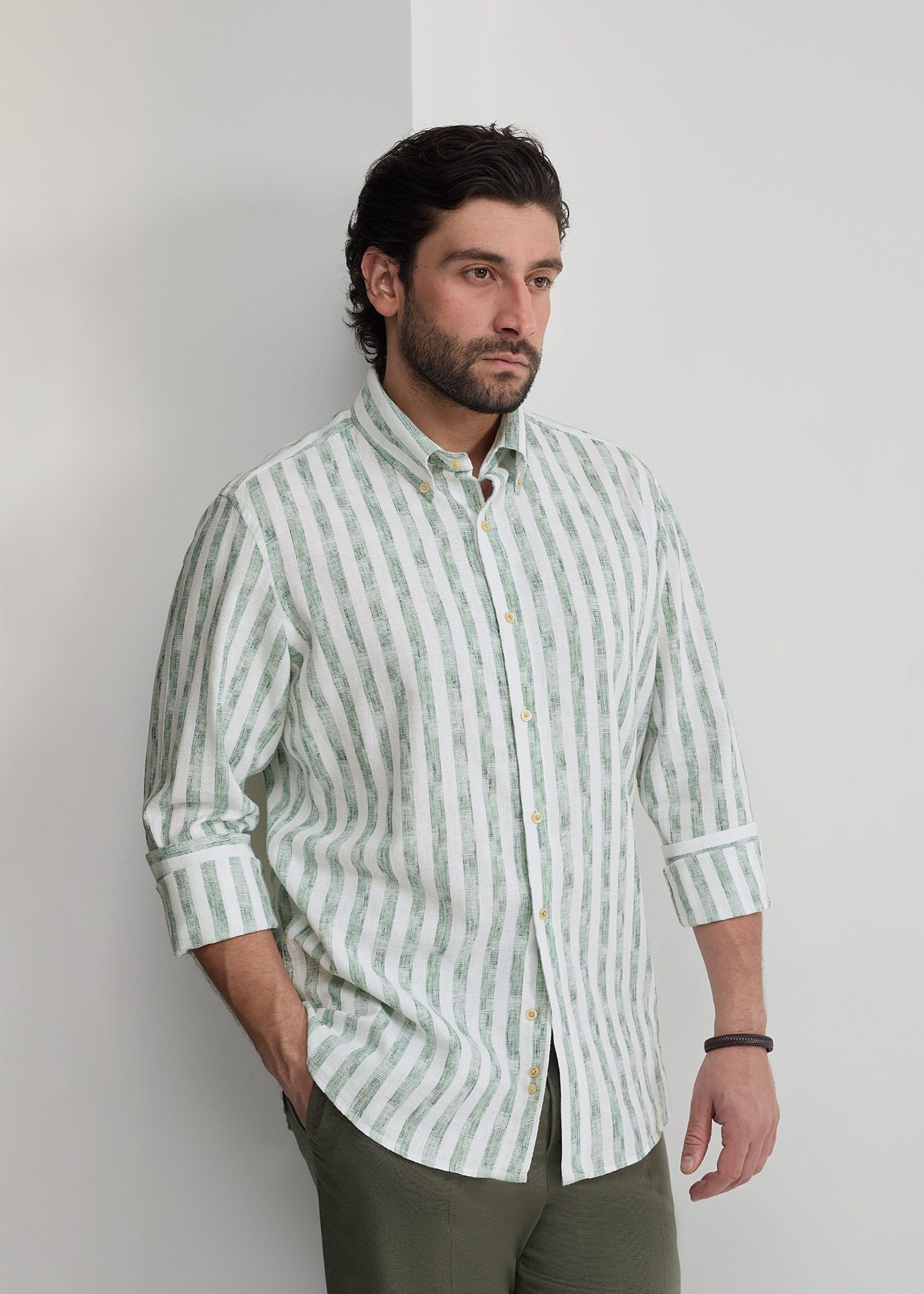 پیراهن راه راه لینن 2510102