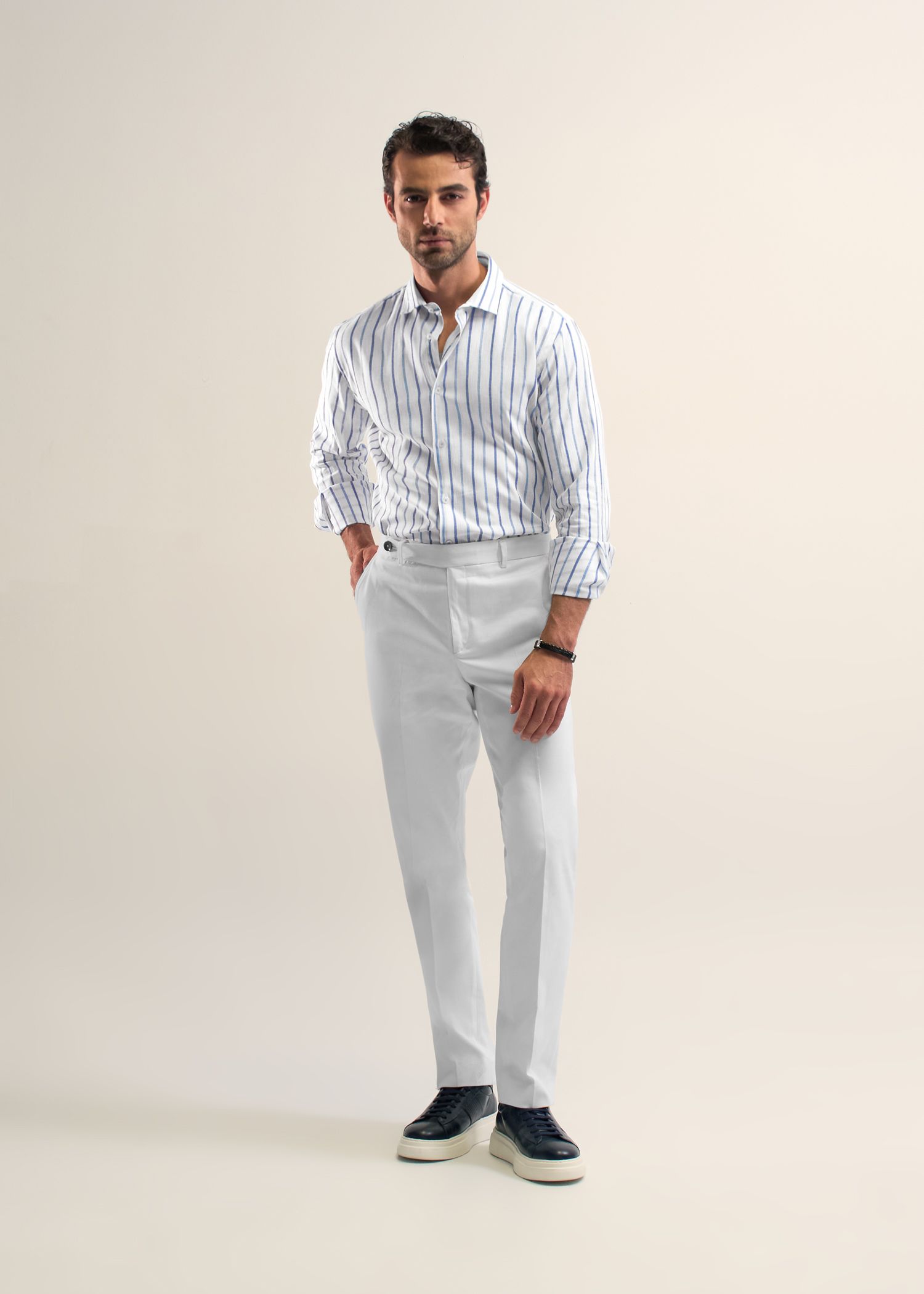 پیراهن راه راه لینن 2510118