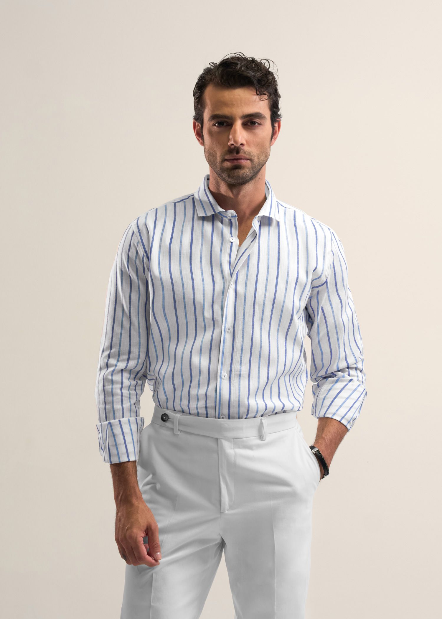 پیراهن راه راه لینن 2510118