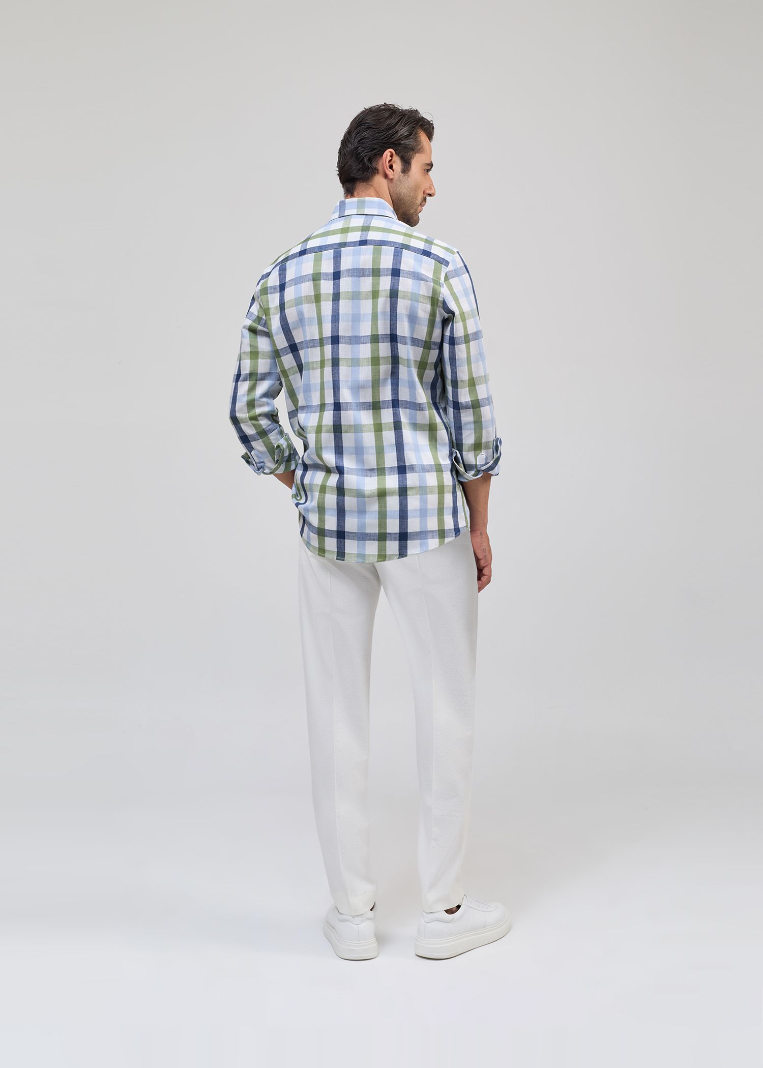 پیراهن چهارخانه لینن 2510130