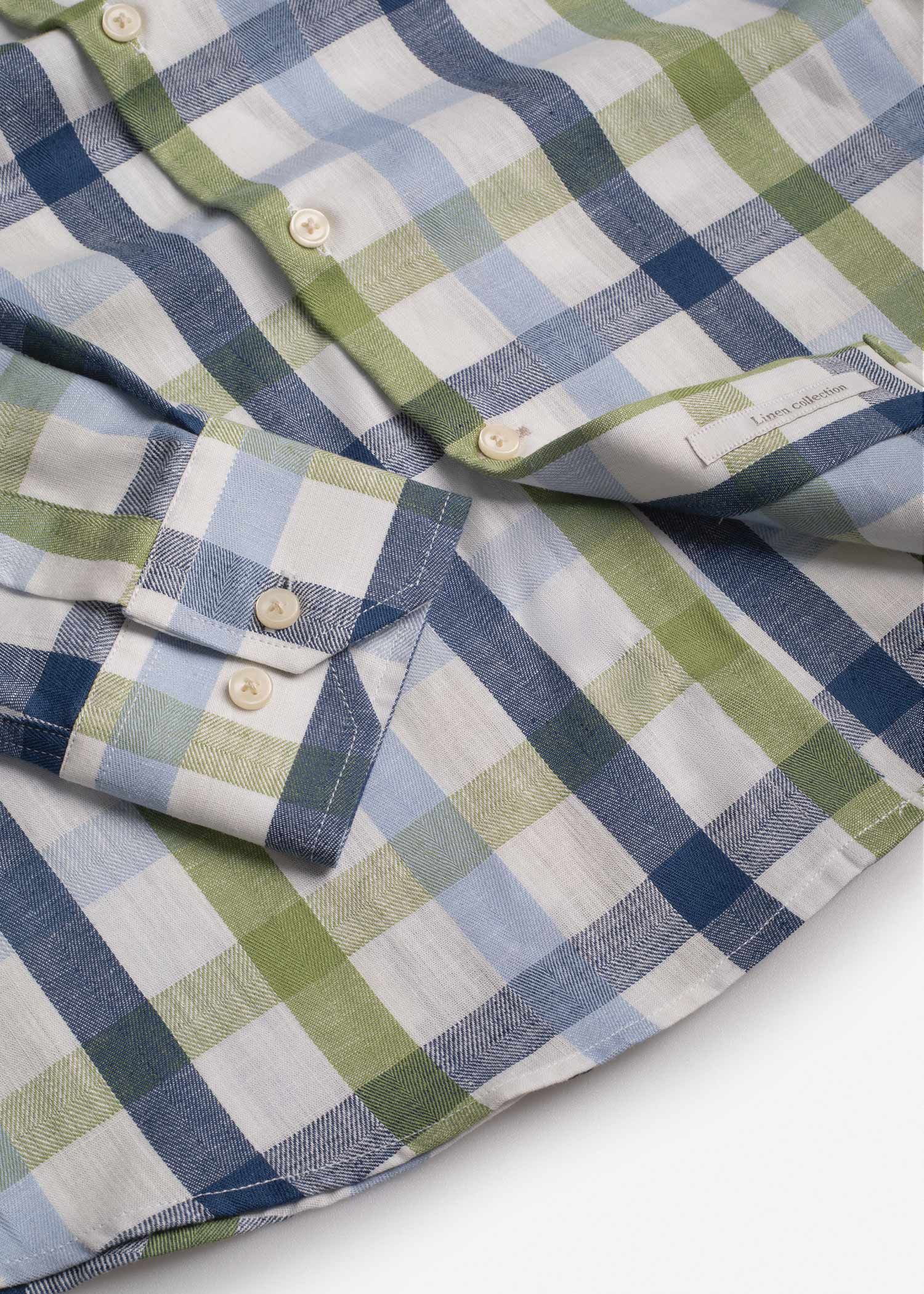 پیراهن چهارخانه لینن 2510130