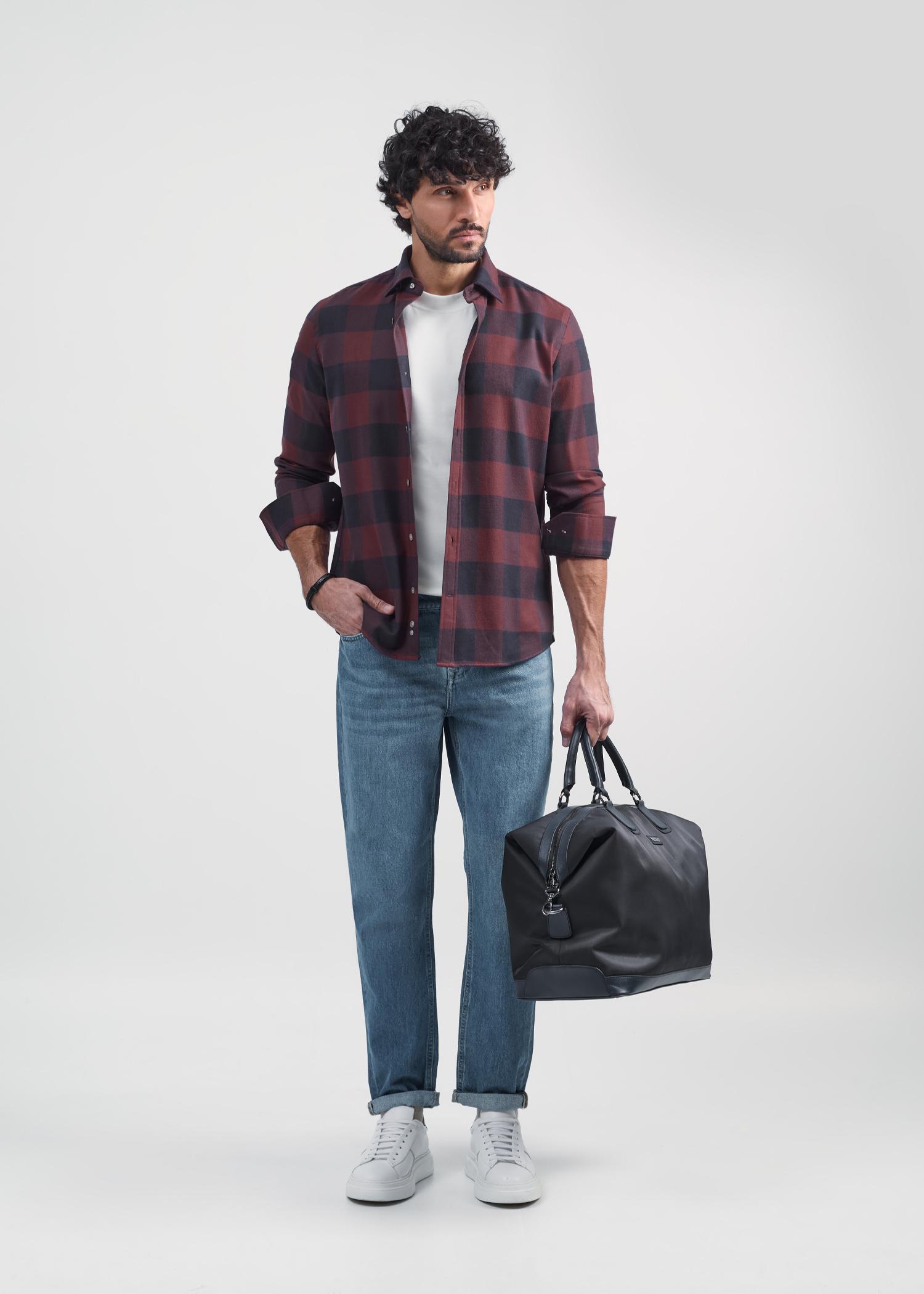 پیراهن سرمه ای زرشکی