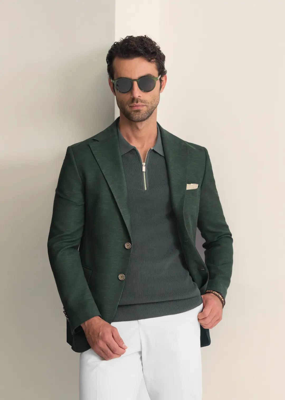 کت تک مجلسی مردانه رنگ سبز تیره