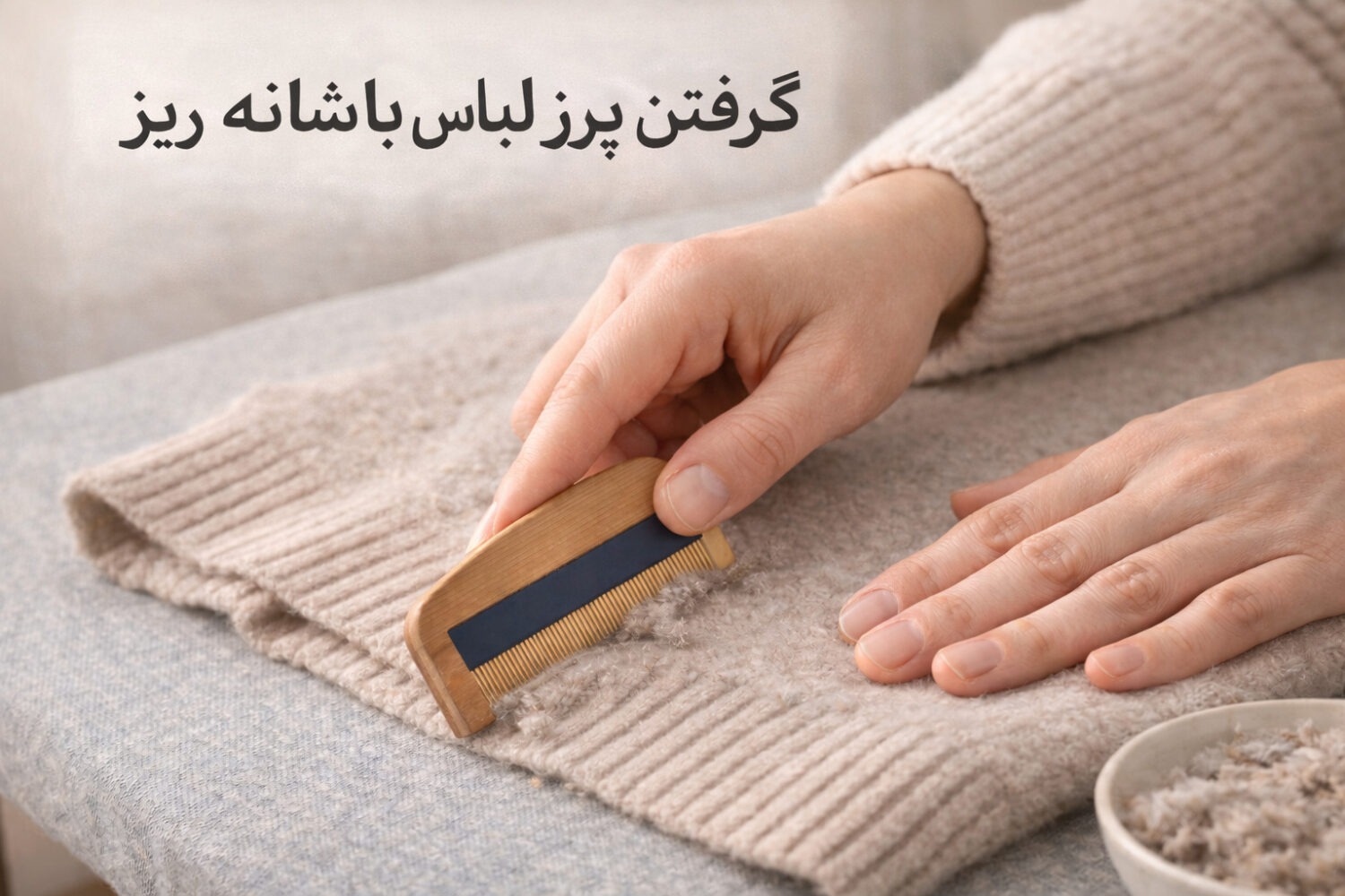 گرفتن پرز لباس بافتنی با شانه ریز